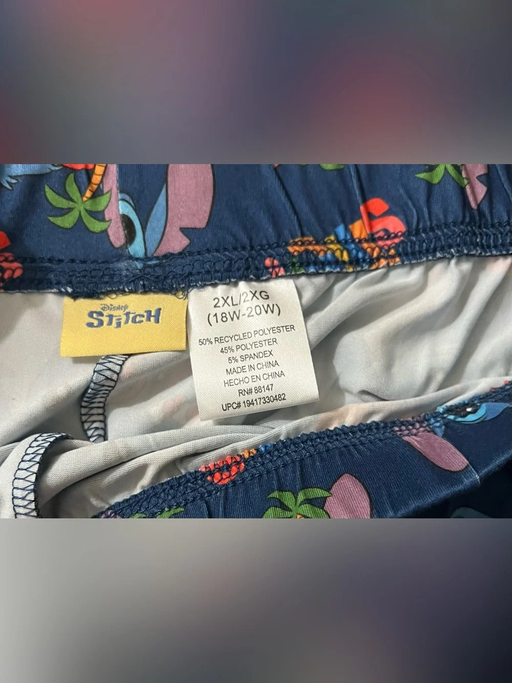 Disney Stitch Women’s Sleep Shorts 2-Pack Plus 2XL Striped Pockets Blue/White